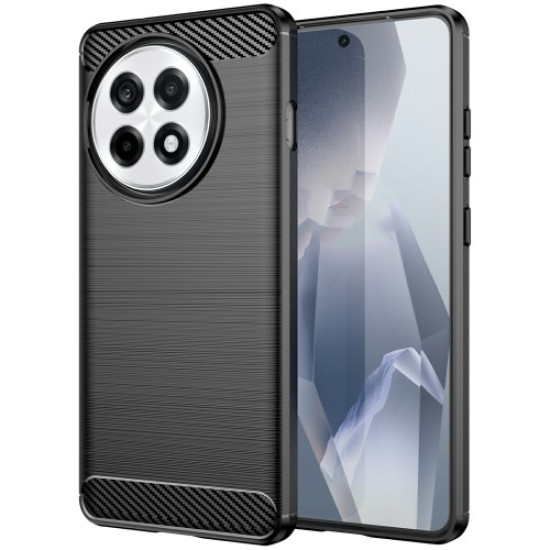 Phone Case for OnePlus 13R 5G / Ace 5 5G / Ace 5 Pro 5G Protective Cover Carbon Fiber Texture Brushed - Black OnePlus Mobile Cases