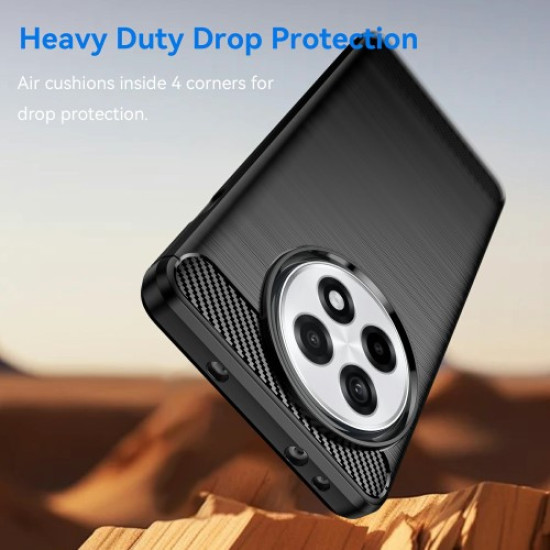 Phone Case for OnePlus 13R 5G / Ace 5 5G / Ace 5 Pro 5G Protective Cover Carbon Fiber Texture Brushed - Black OnePlus Mobile Cases