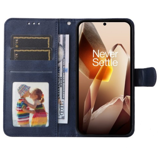 Θήκη Πορτοφόλι με Βάση Στήριξης για OnePlus 13 - Μπλε OnePlus Θήκες Κινητών