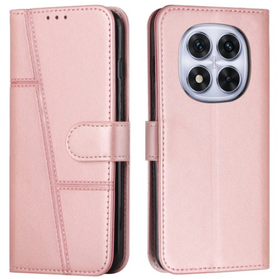 For Xiaomi Redmi Note 14 Pro+ 5G / Note 14 Pro 5G / Poco X7 5G Case Stand Flip Protective Leather Phone Cover - Rose Gold XIAOMI Cases Mobile