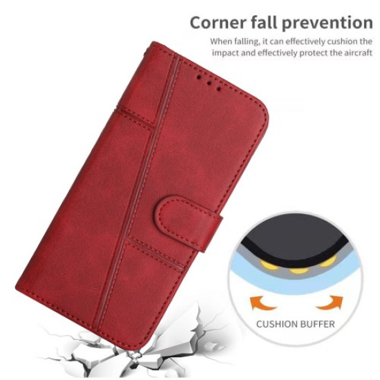 For Xiaomi Redmi Note 14 Pro+ 5G / Note 14 Pro 5G / Poco X7 5G Case Stand Flip Protective Leather Phone Cover - Red XIAOMI Cases Mobile