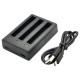 AI71 Camera Battery USB Charger Three Slots Charging Dock Fast Charging Station for Insta360 ONE X2 Apple Cables Adapters & Chargers