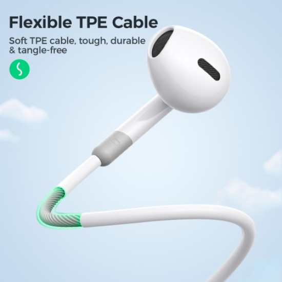 JOYROOM EW01 3.5mm Plug Half-in-ear Earphones with HD Mic Wired Headphones Bluetooth / Headsets / Speakers