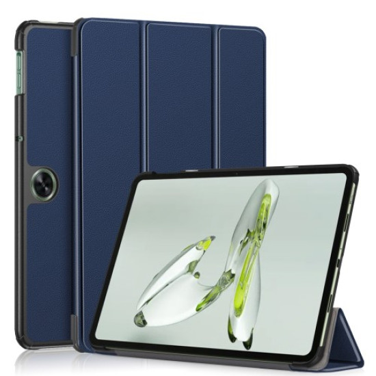For OnePlus Pad Go / Oppo Pad Air 2 / Pad Neo Smart Case PU Leather Trifold Stand Tablet Cover - Dark Blue Oppo Realme Tablet Cases