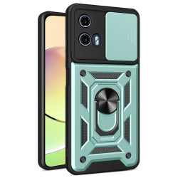 For Motorola Moto G04 4G / G24 4G Phone Shell PC+TPU Back Cover with Lens Protector + Kickstand - Green For Motorola Moto G04 4G / G24 4G Phone Shell PC+TPU Back Cover with Lens Protector + Kickstand - Green
