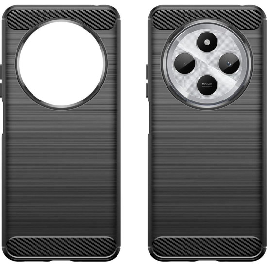 Θήκη Σιλικόνης TPU Carbon Fiber για Xiaomi Redmi 14C / Poco C75 - Μαύρο XIAOMI Θήκες Κινητών