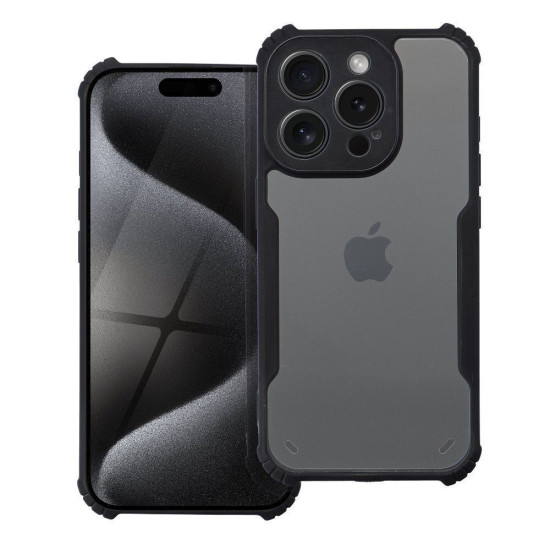 Anti-Drop Θήκη Σιλικόνης TPU με Σκληρή Διάφανη Πλάτη για iPhone 16 Plus - Μαύρο Apple Θήκες Κινητών