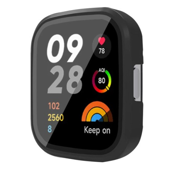 For Xiaomi Redmi Watch 3 Hard PC Watch Case Cover with Tempered Glass Screen Protector - Black Gadgets - Toys - Hobby