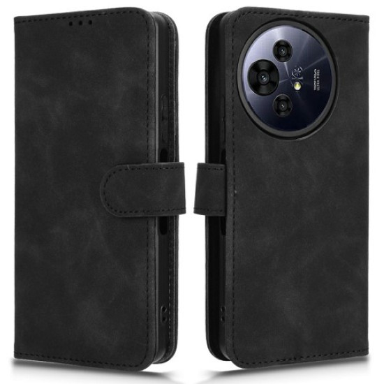 For TCL 50 Nxtpaper 5G Leather Case Skin-Feel Anti-Drop Wallet Flip Phone Cover - Black TCL Mobile Cases