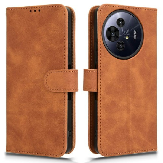 For TCL 50 Nxtpaper 5G Leather Case Skin-Feel Anti-Drop Wallet Flip Phone Cover - Brown TCL Mobile Cases