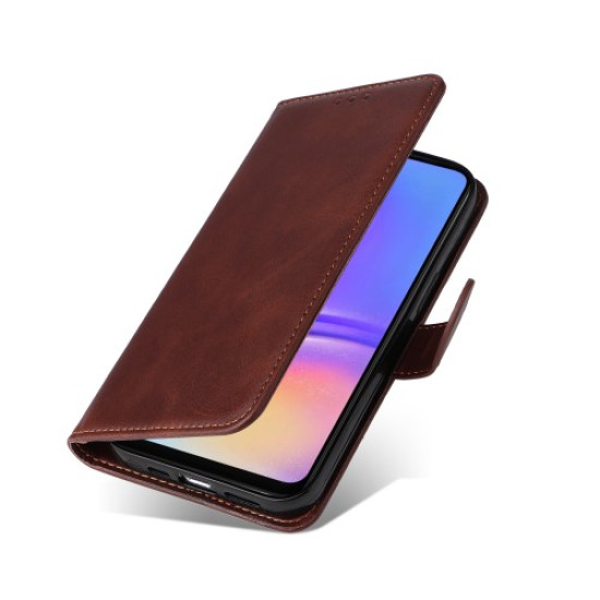 For Samsung Galaxy A06 Case PU Leather Phone Cover with Cash  /  Card Slots - Brown Samsung Cases Mobile