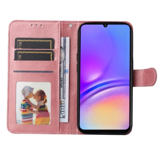 For Samsung Galaxy A06 Case PU Leather Phone Cover with Cash  /  Card Slots - Pink Samsung Cases Mobile