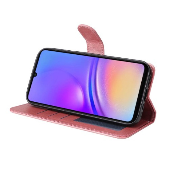 For Samsung Galaxy A06 Case PU Leather Phone Cover with Cash  /  Card Slots - Pink Samsung Cases Mobile