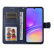 For Samsung Galaxy A06 Case PU Leather Phone Cover with Cash  /  Card Slots - Blue Samsung Cases Mobile
