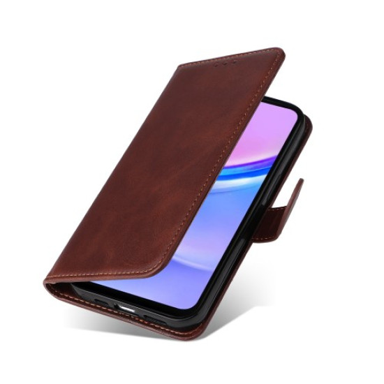 For Samsung Galaxy A16 5G / A16 4G Case PU Leather Phone Cover with Cash  /  Card Slots - Brown Samsung Cases Mobile