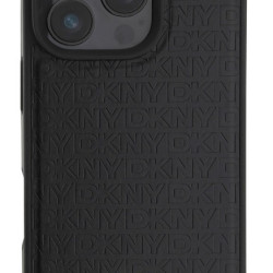 DKNY Leather Repeat Pattern Stack Logo MagSafe Case for iPhone 16 Pro Max - Black DKNY Leather Repeat Pattern Stack Logo MagSafe Case for iPhone 16 Pro Max - Black