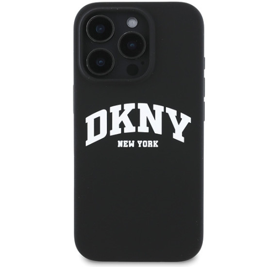 DKNY Liquid Silicone Arch Logo MagSafe Case for iPhone 16 Pro Max - Black Apple Cases Mobile