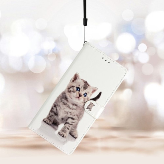 For Xiaomi Redmi 14C 4G / Poco C75 Wallet Case PU Leather Pattern Printing Stand Phone Cover with Strap - Cute Cat XIAOMI Cases Mobile