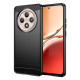 For Oppo Reno12 F 4G / Reno12 F 5G Case Carbon Fiber Texture TPU Brushed Phone Cover - Black Oppo Realme Cases Mobile