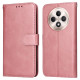 For Oppo Reno12 F 5G Case PU Leather Phone Cover with Cash / Card Slots - Pink Oppo Realme Cases Mobile
