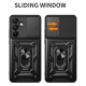 For Samsung Galaxy S24 FE Case PC+TPU Kickstand Phone Cover with Slide Camera Lid - Rose Gold Samsung Cases Mobile