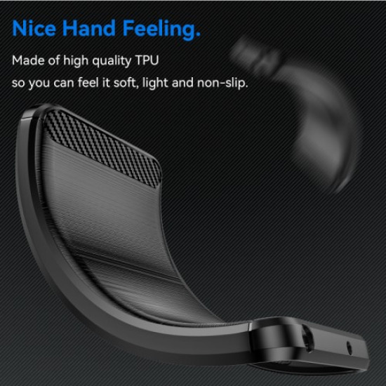 For Samsung Galaxy S24 FE Case Carbon Fiber Texture Brushed TPU Phone Cover - Black Samsung Cases Mobile
