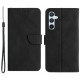 HT05 For Samsung Galaxy S24 FE Case Leather Magnetic Clasp Wallet Flip Phone Cover - Black Samsung Cases Mobile