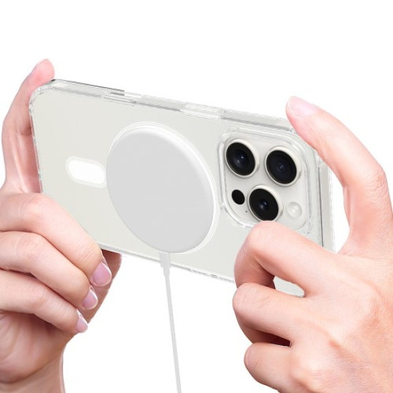 For iPhone 16 Pro Case TPU+Acrylic Clear Phone Cover Compatible with MagSafe Apple Cases Mobile