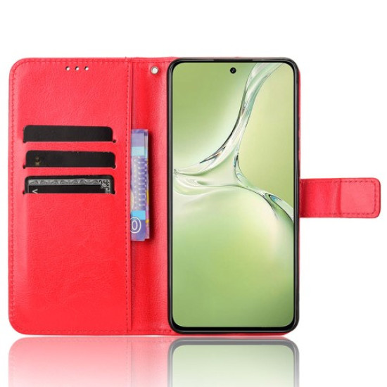 For OnePlus Nord CE4 Lite 5G / Oppo K12x 5G (China) Phone Cases Wholesale Shockproof Leather Flip Cover - Red OnePlus Mobile Cases