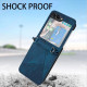 For Samsung Galaxy Z Flip6 5G Case Triangle Patterns PU Leather Hard PC Crossbody Phone Cover - Sapphire Samsung Cases Mobile