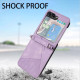 For Samsung Galaxy Z Flip6 5G Case Triangle Patterns PU Leather Hard PC Crossbody Phone Cover - Purple Samsung Cases Mobile