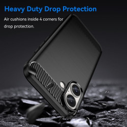 Θήκη Σιλικόνης TPU Carbon Fiber για iPhone 16 - Μαύρο Θήκη Σιλικόνης TPU Carbon Fiber για iPhone 16 - Μαύρο