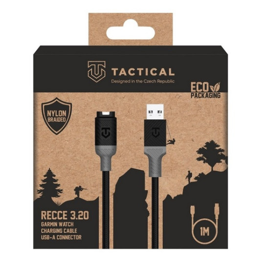 Tactical Recce 3:20 cable for Garmin USB-A - Black/Grey Cables Adapters & Chargers