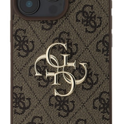 Guess PU 4G Metal Logo Case for iPhone 16 Pro - Brown Guess PU 4G Metal Logo Case for iPhone 16 Pro - Brown