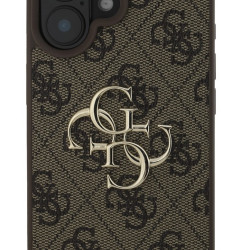 Guess PU 4G Metal Logo Σκληρή Θήκη Πλάτης για iPhone 16 - Καφέ Guess PU 4G Metal Logo Σκληρή Θήκη Πλάτης για iPhone 16 - Καφέ