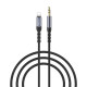 Recci RDS A26 Aux Cable 3.5mm male Lightning 1m - Black Cables Adapters & Chargers
