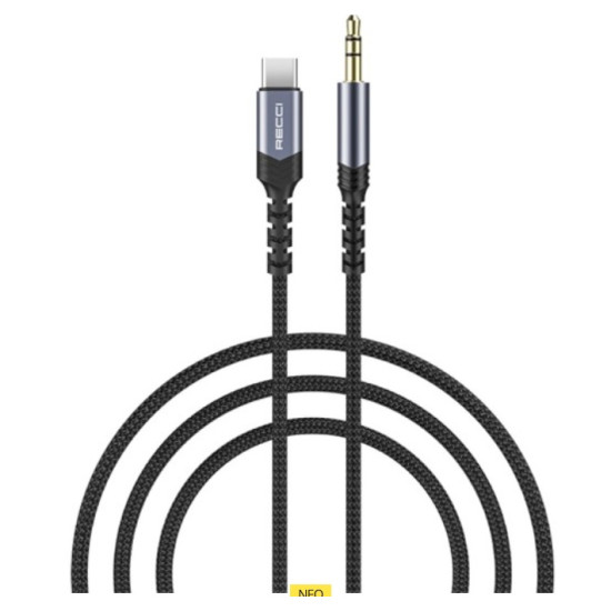 Recci RDS A27 Καλώδιο 3.5mm male - Type-C 1m - Μαύρο Καλώδια Αντάπτορες και Φορτιστές