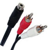 3.5mm female stereo jack to 2 male RCA plugs cable 0.5M without alone packing