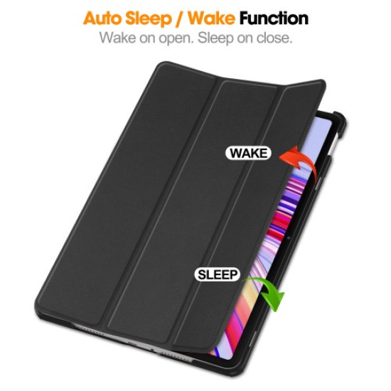 For Xiaomi Redmi Pad Pro / Redmi Pad Pro 5G / Poco Pad Case Tri-Fold Stand Leather Tablet Cover with Auto Wake / Sleep - Black XIAOMI  Tablet Cases