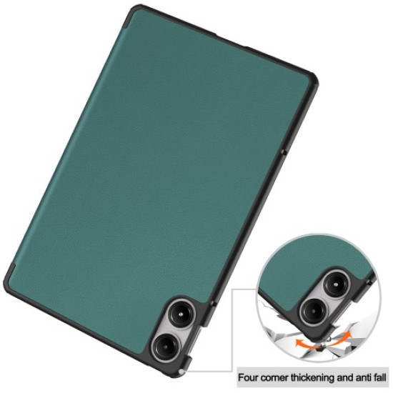 For Xiaomi Redmi Pad Pro / Redmi Pad Pro 5G / Poco Pad Case Tri-Fold Stand Leather Tablet Cover with Auto Wake / Sleep - Blackish Green XIAOMI  Tablet Cases