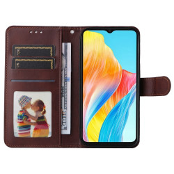 For Oppo A38 4G Case Wallet Phone Stand Shell PU Leather Cover with Calf Texture - Brown For Oppo A38 4G Case Wallet Phone Stand Shell PU Leather Cover with Calf Texture - Brown