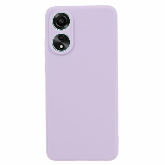 For Oppo A58 4G Straight Edge Soft TPU Phone Case Lens Precise Cutout Anti-drop Cover - Purple Oppo Realme Cases Mobile