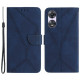HT05 For Oppo A58 4G PU Leather Phone Case Imprinted Line Mobile Phone Wallet Stand Cover - Blue Oppo Realme Cases Mobile