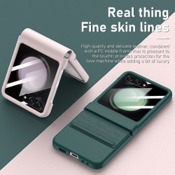 Σκλήρη Θήκη με Επένδυση (Όψη Δέρματος) για Samsung Galaxy Z Flip6 5G - Πράσινο Σκλήρη Θήκη με Επένδυση (Όψη Δέρματος) για Samsung Galaxy Z Flip6 5G - Πράσινο