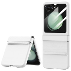 Σκλήρη Θήκη με Επένδυση (Όψη Δέρματος) για Samsung Galaxy Z Flip6 5G - Λευκό