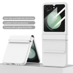 Σκλήρη Θήκη με Επένδυση (Όψη Δέρματος) για Samsung Galaxy Z Flip6 5G - Λευκό Σκλήρη Θήκη με Επένδυση (Όψη Δέρματος) για Samsung Galaxy Z Flip6 5G - Λευκό