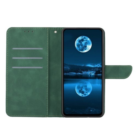 HT05 For Realme 12 Pro 5G / 12 Pro+ 5G Case Skin-touch Leather Flip Phone Cover with Wallet - Green Oppo Realme Cases Mobile