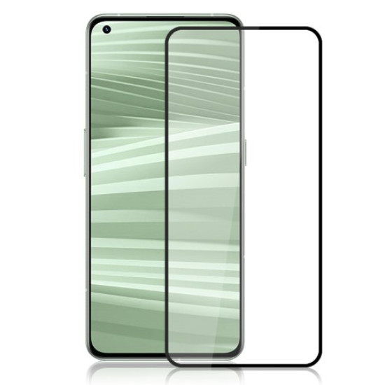MOCOLO For Realme GT2 Pro Silk Printing Tempered Glass Phone Screen Film Full Covering HD Clear Secondary Hardening Anti-explosion Full Glue Screen Protector - Black Oppo Realme Screen Protectors