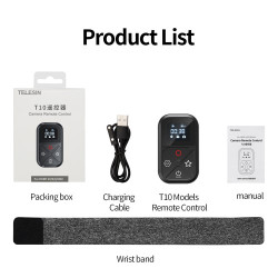 TELESIN GP-RMT-T10 T10 80M WiFi Bluetooth Remote Controller with Display for GoPro Hero 9 / 10 / 11 / 8 / Max TELESIN GP-RMT-T10 T10 80M WiFi Bluetooth Remote Controller with Display for GoPro Hero 9 / 10 / 11 / 8 / Max
