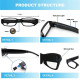 1080P HD Outdoor Camera Glasses 2.4G WiFi Video Glasses with Audio Motion Detection Remote Monitoring Gadgets - Toys - Hobby
